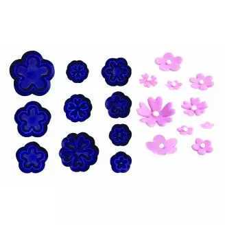 Small Daisy/Blossom & Primula - Set of 10 - Udstikkere