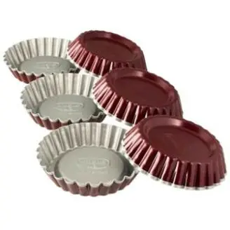Bageform, tærte/tartelet 10 cm., 6 stk. Non-stick. - 